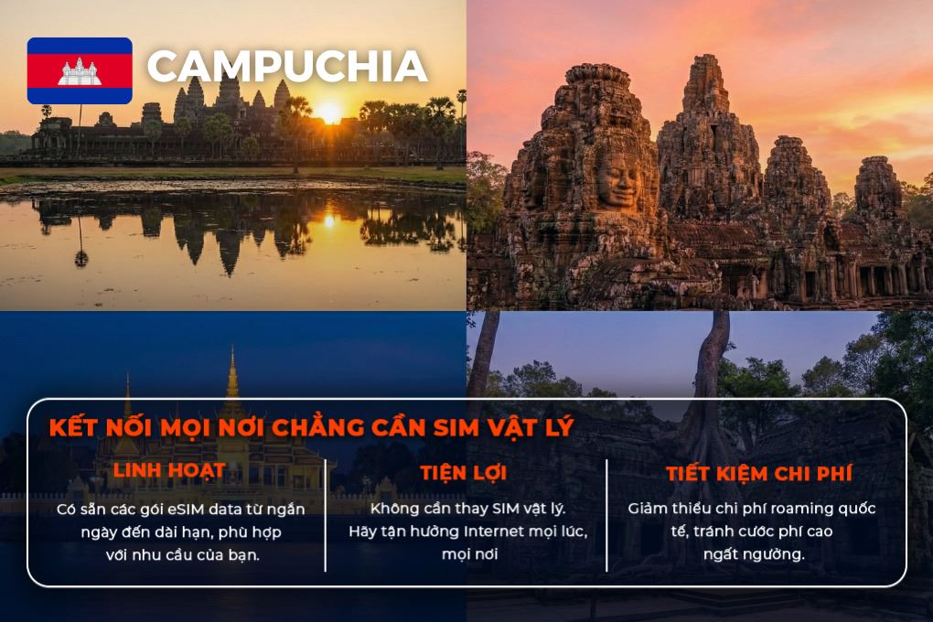 eSIM du lịch Bluecom Cambodia 3GB/5 Ngày
