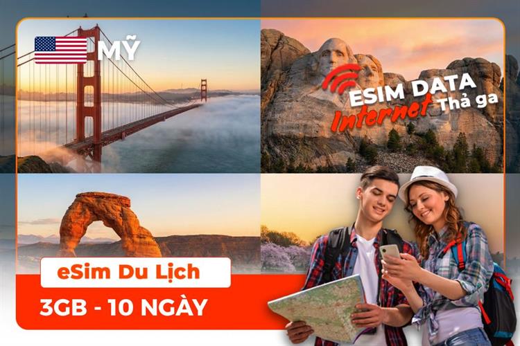eSIM du lịch Bluecom USA 3GB/10 Ngày