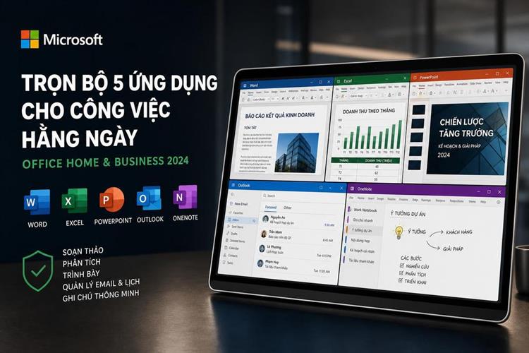 Microsoft Office Home & Business 2024 Retail Key Online (EP2-06604) Màu Trắng