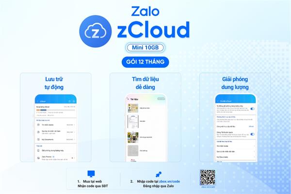 Mã code ZALO zCloud Mini 10GB_12 tháng