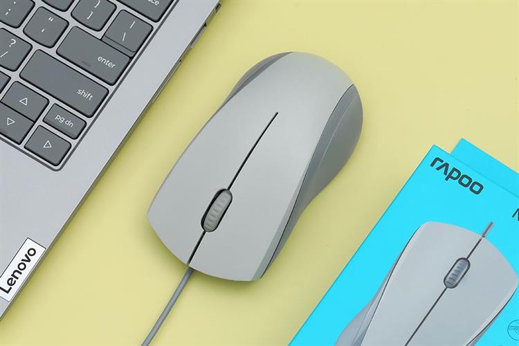 Chuột Có dây Silent Rapoo N1200 Màu Trắng - Xám