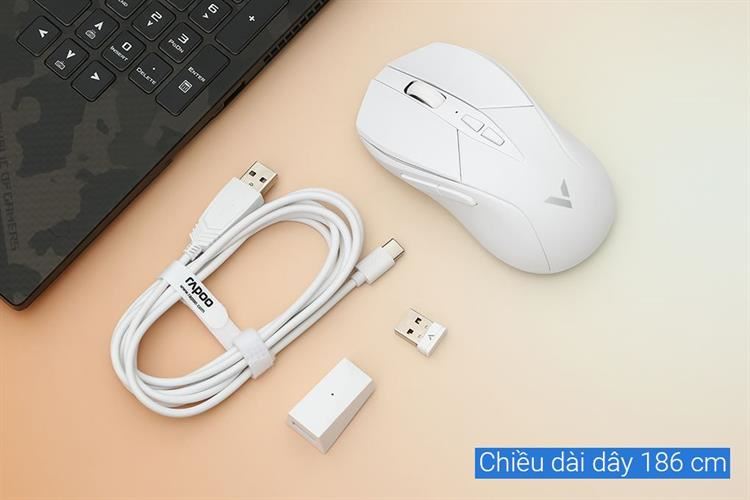 Chuột sạc Không dây Gaming Rapoo V300 SE Màu Trắng