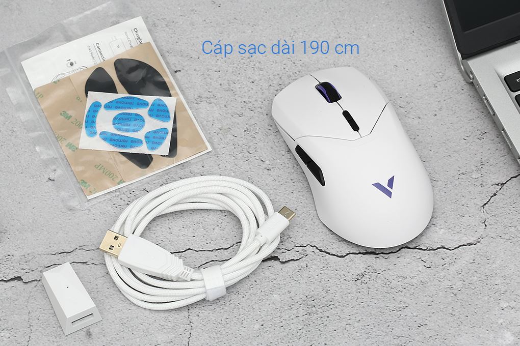 Chuột sạc Không dây Gaming Rapoo VT9 Air Màu Trắng - Tím