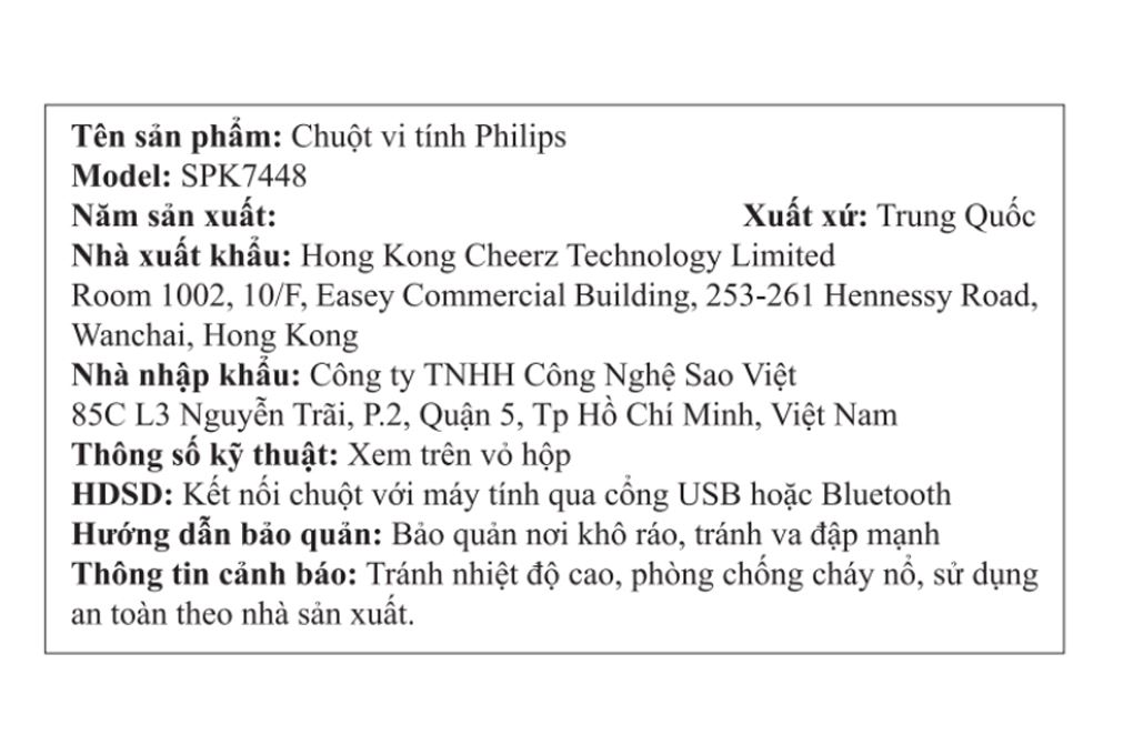 Chuột Bluetooth Philips SPK7448 Màu Đen