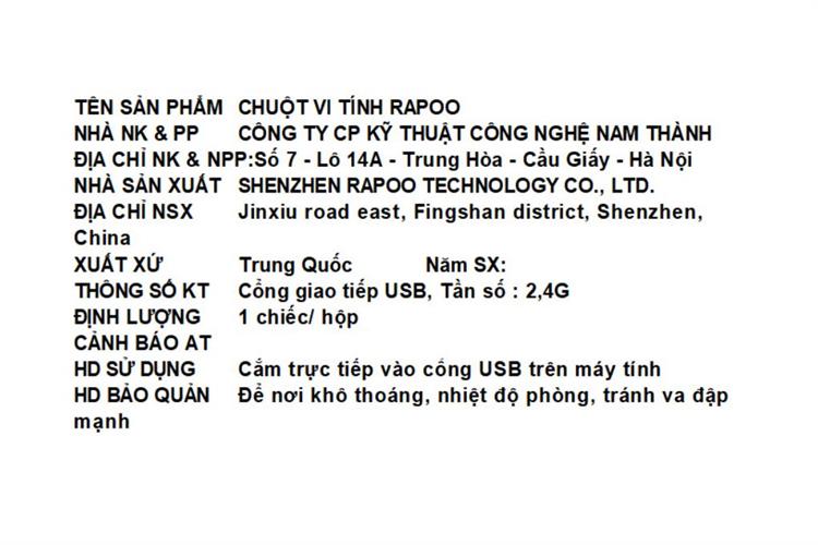 Chuột Bluetooth Silent Rapoo B2W Màu Xanh Dương