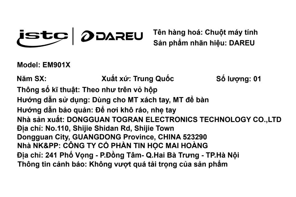 Chuột sạc Không dây Gaming Dareu EM901X Màu Đen