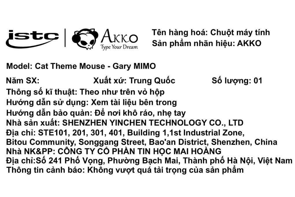 Chuột Không Dây Akko Cat Theme Mouse MIMO Màu Xám
