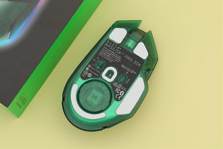 Chuột sạc Bluetooth Gaming Razer Basilisk V3 Pro 35K Phantom Green Edition Màu Xanh lá