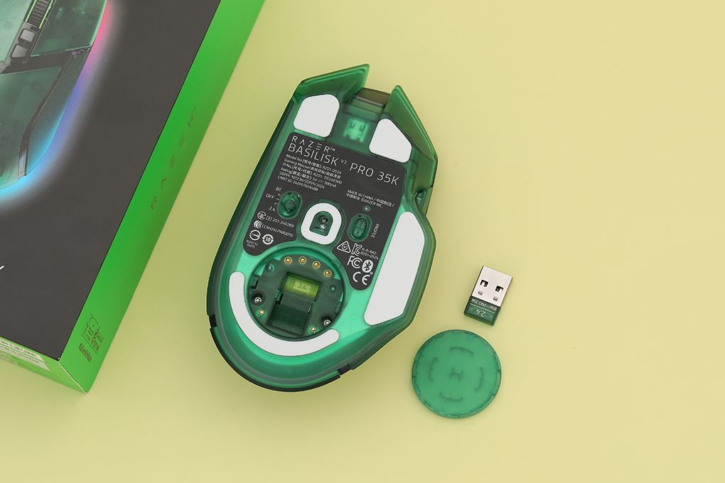 Chuột sạc Bluetooth Gaming Razer Basilisk V3 Pro 35K Phantom Green Edition Màu Xanh lá
