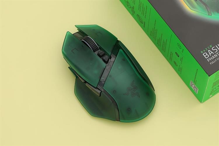 Chuột sạc Bluetooth Gaming Razer Basilisk V3 Pro 35K Phantom Green Edition Màu Xanh lá