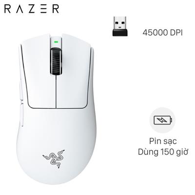 Chuột sạc Không dây Gaming Razer DeathAdder V4 Pro White Edition