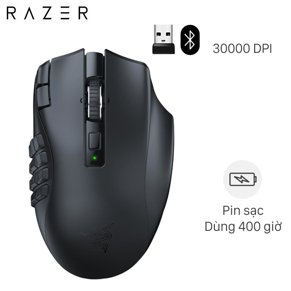 Chuột sạc Bluetooth Gaming Razer Naga V2 HyperSpeed