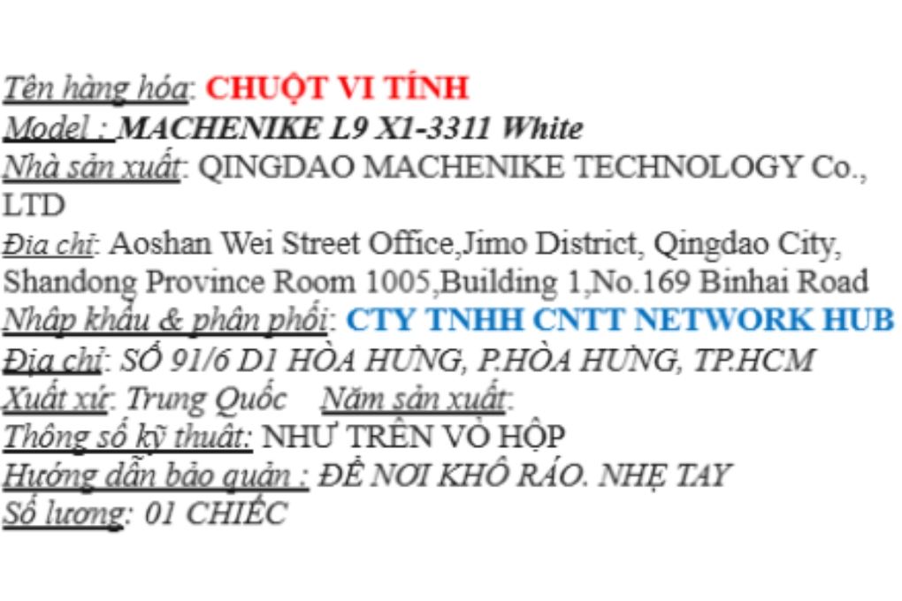 Chuột sạc Bluetooth Gaming Machenike L9 X1 3311 Màu Trắng