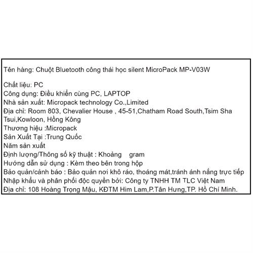 Chuột Bluetooth Silent MicroPack MP-V03W - Hồng Màu Hồng
