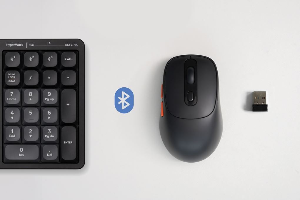 Chuột sạc Bluetooth HyperWork Silentium Mini Màu Đen