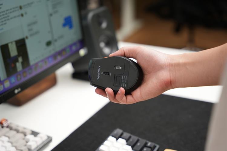 Chuột sạc Bluetooth HyperWork Silentium MS01 Màu Đen