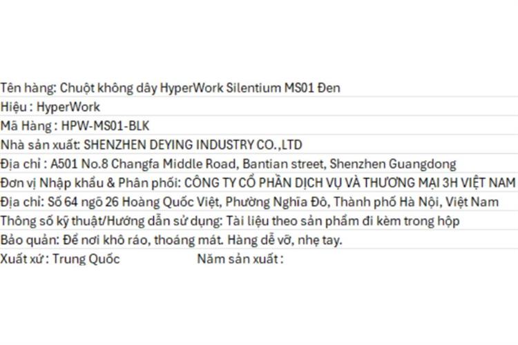 Chuột sạc Bluetooth HyperWork Silentium Gen 2 Màu Đen