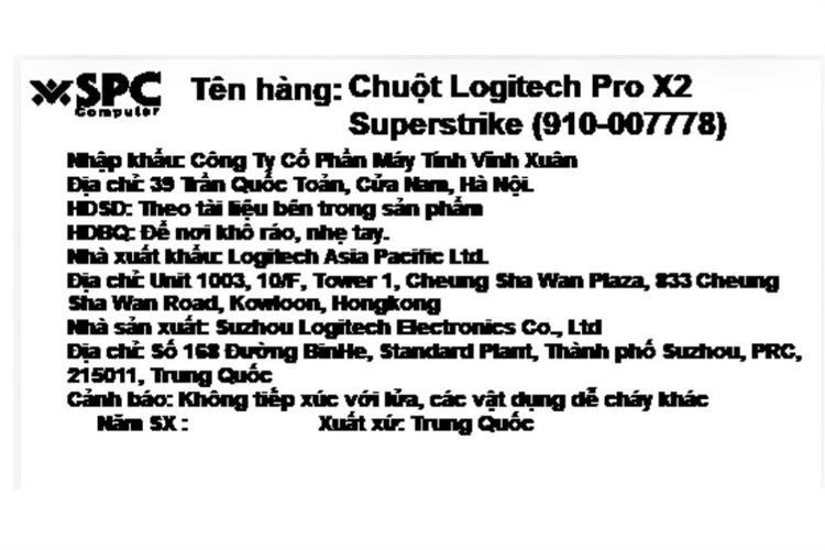 Chuột Không dây Gaming Logitech Pro X2 Superstrike Màu Trắng