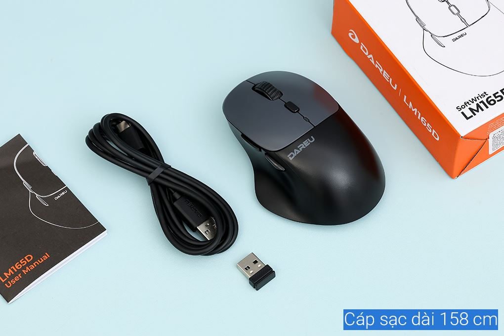 Chuột sạc Bluetooth Dareu LM165D Màu Đen