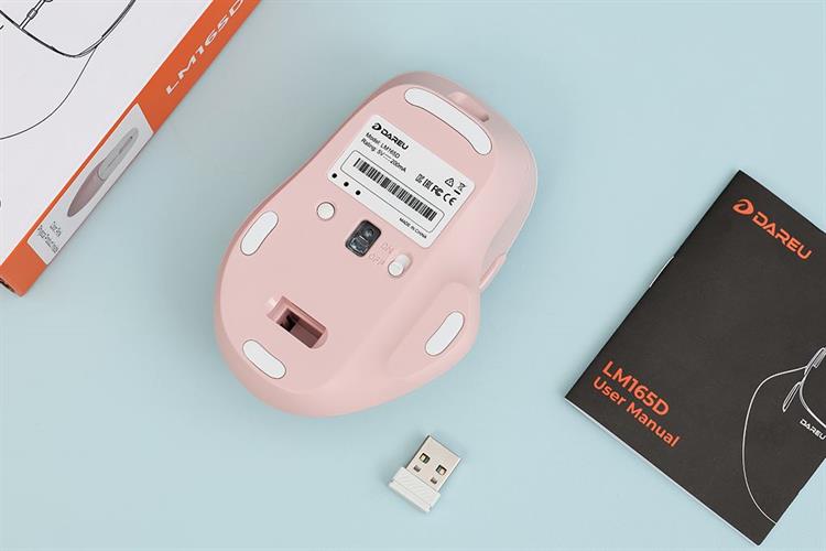 Chuột sạc Bluetooth Dareu LM165D Màu Hồng
