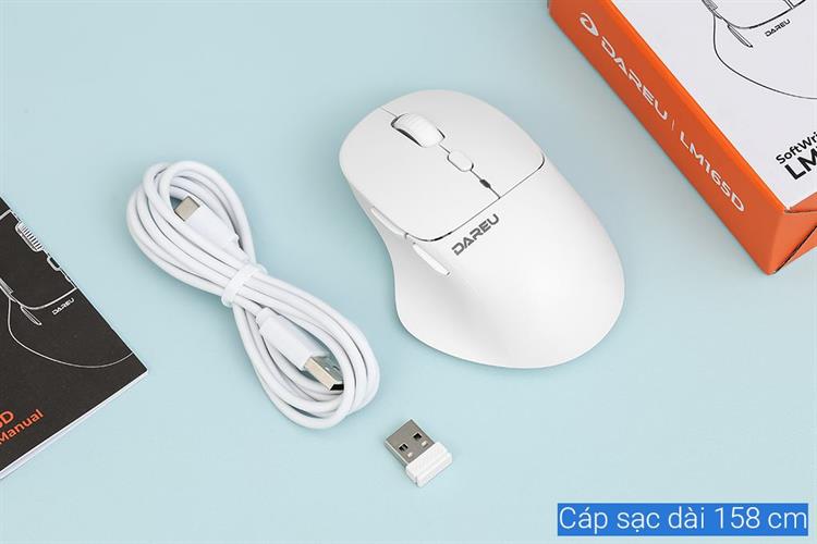 Chuột sạc Bluetooth Dareu LM165D Màu Trắng