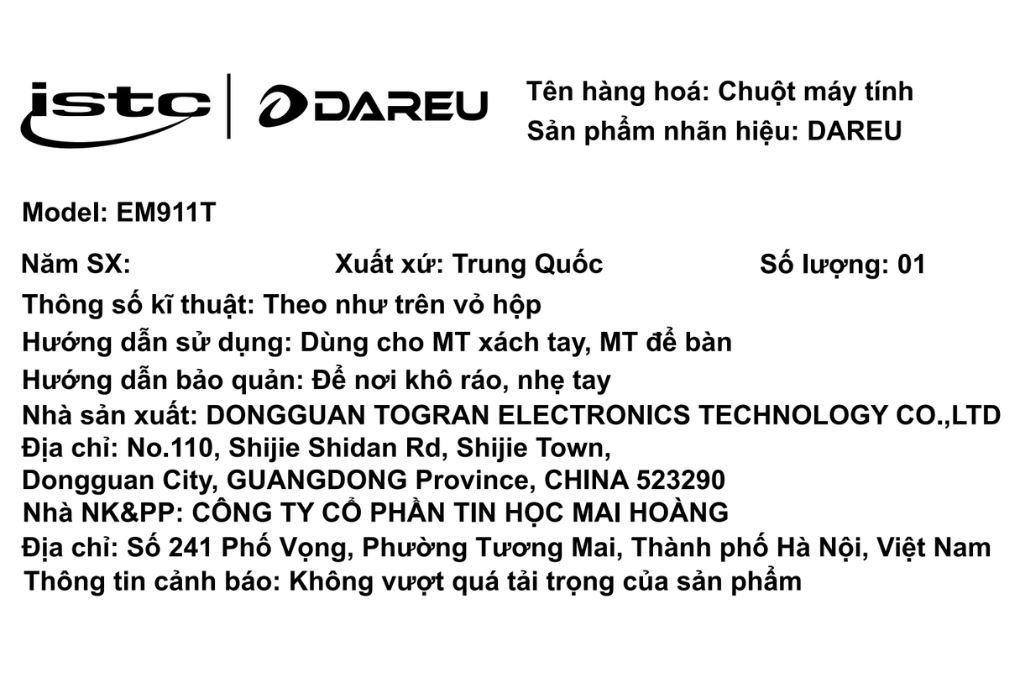 Chuột sạc Bluetooth Gaming Dareu EM911T Màu Đen
