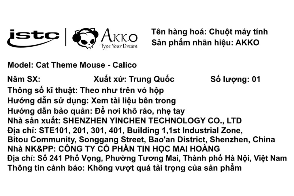 Chuột Bluetooth Akko Cat Theme Mouse Calico Màu Trắng