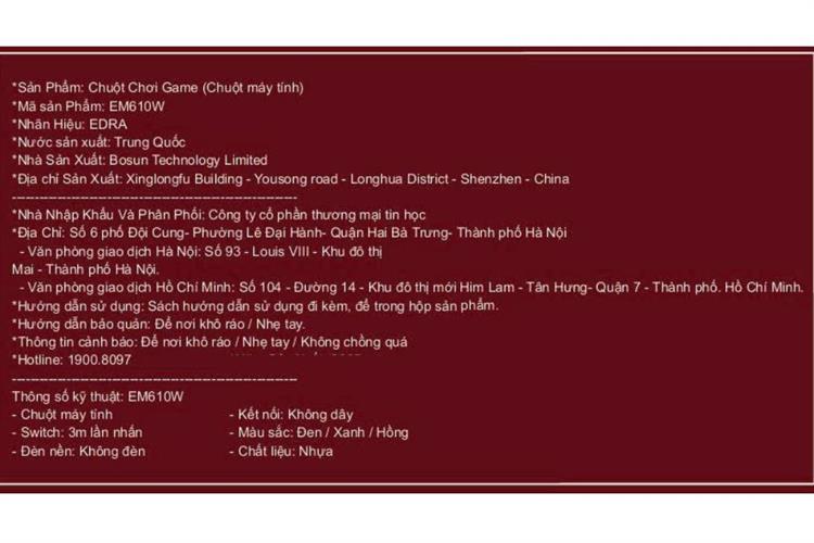 Chuột Không dây Silent EDRA EM610W Màu Đen