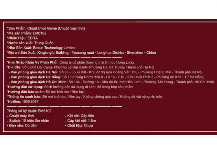 Chuột Có dây Gaming EDRA EM6102 Màu Đen