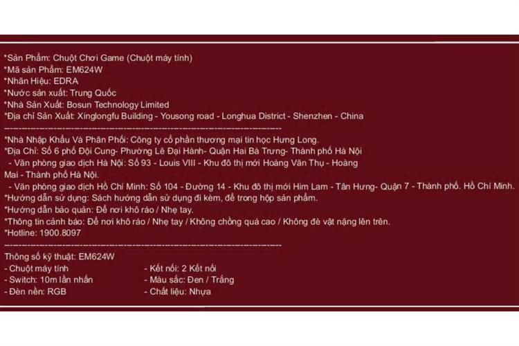 Chuột sạc Bluetooth Gaming EDRA EM624W Màu Trắng