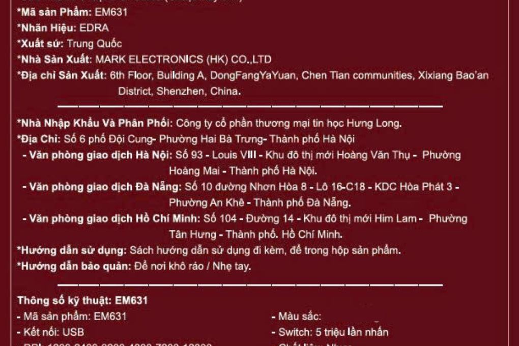 Chuột Có dây EDRA EM631 - 9