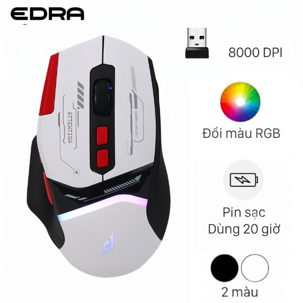 Chuột sạc Không dây EDRA EM631W