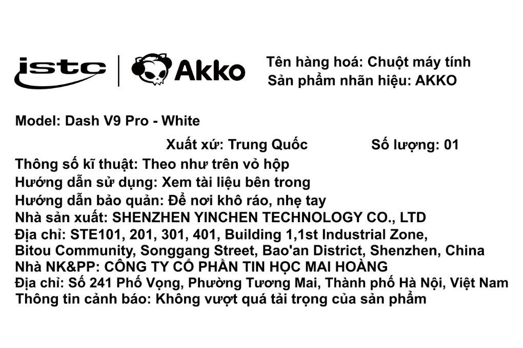 Chuột Bluetooth Akko Dash V9 Pro Màu Trắng