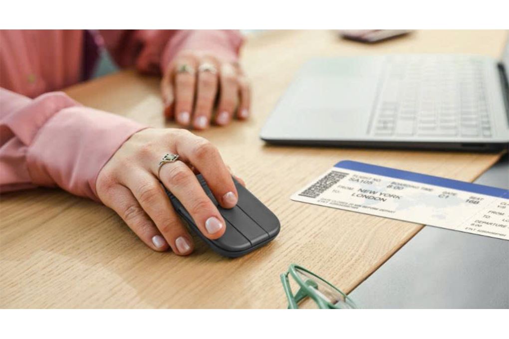 Chuột không dây Logitech Mobi Fold pin sạc Màu Đen