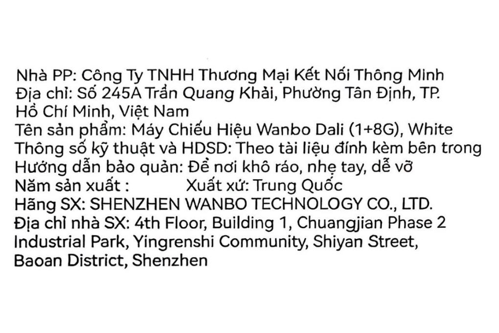 Máy chiếu Wanbo HD Dali Màu Trắng