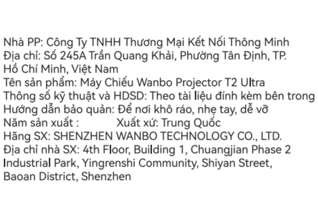 Máy chiếu Wanbo Full HD T2 Ultra Màu Trắng