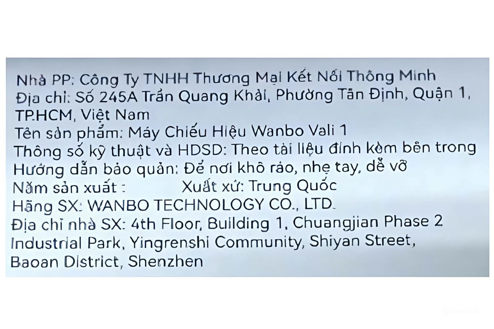 Máy chiếu Wanbo Full HD Vali 1 Màu Trắng