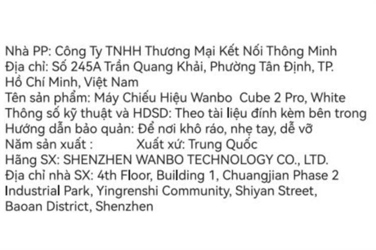 Máy chiếu Wanbo Full HD Cube 2 Pro Màu Trắng