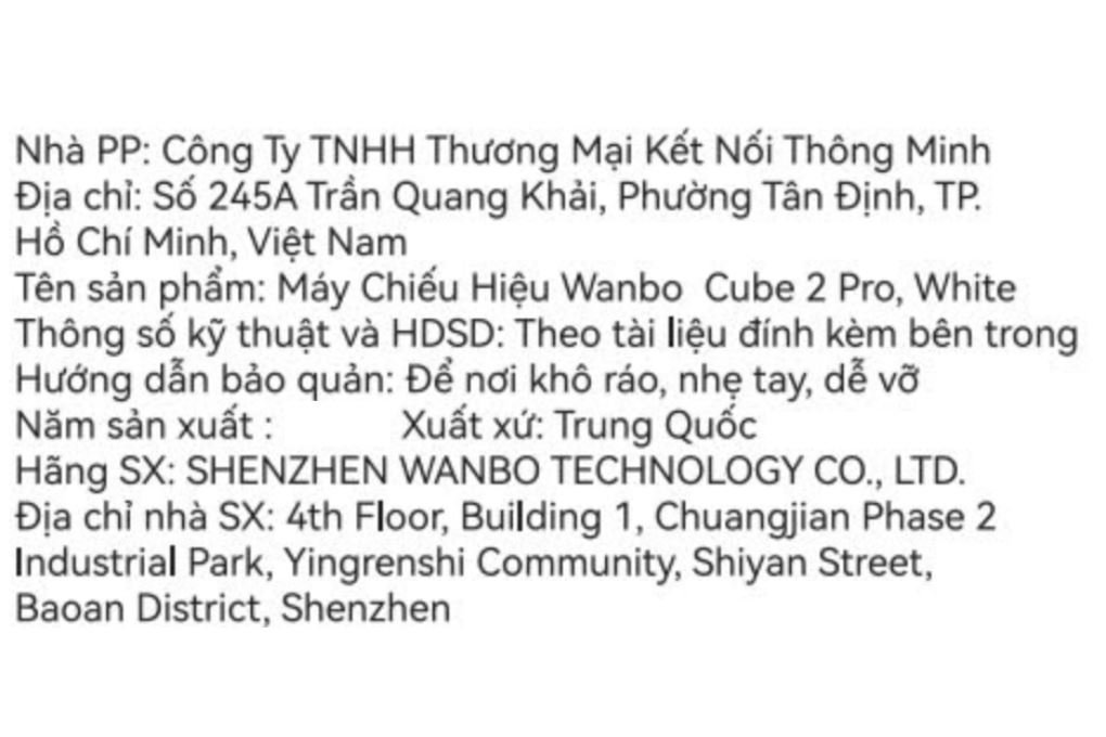 Máy chiếu Wanbo Full HD Cube 2 Pro Màu Trắng