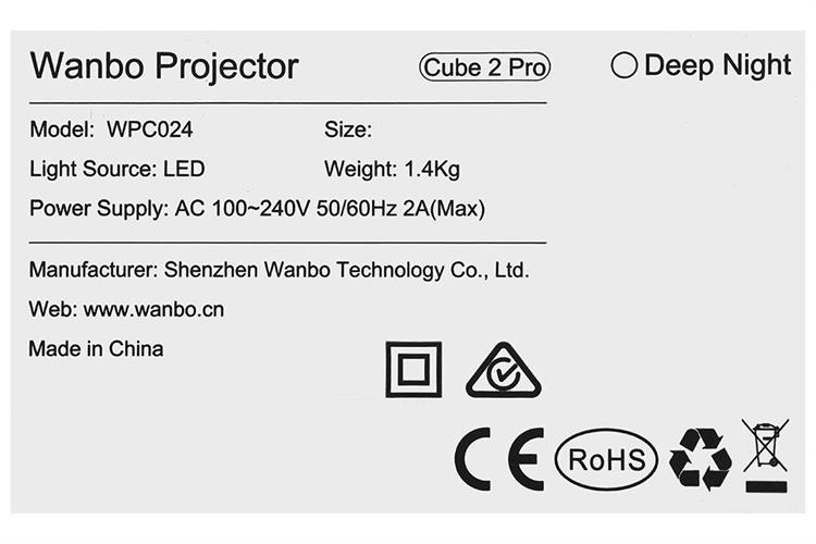 Máy chiếu Wanbo Full HD Cube 2 Pro Màu Xanh đen