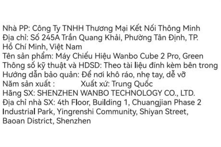 Máy chiếu Wanbo Full HD Cube 2 Pro Màu Xanh lá