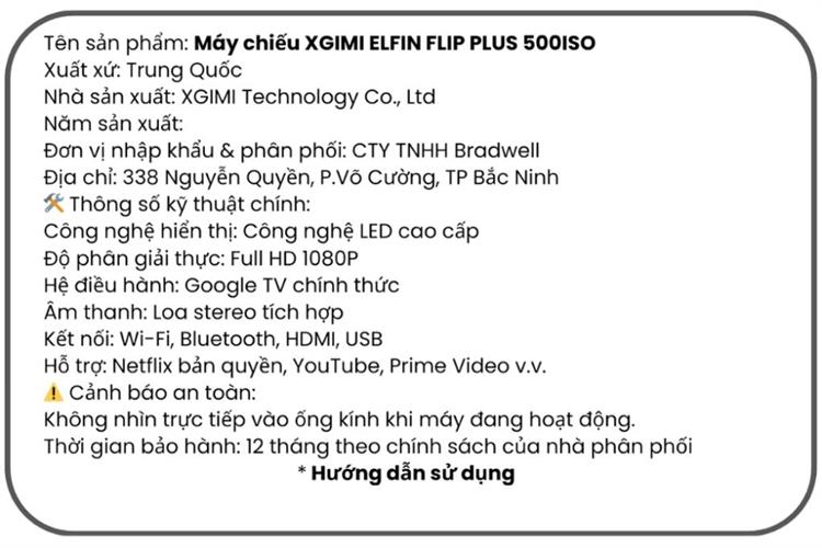 Máy chiếu Xgimi Full HD Elfin Flip Plus Màu Trắng