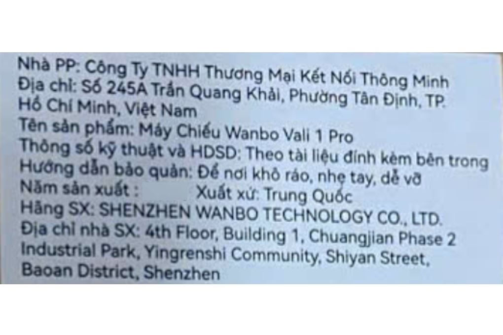 Máy chiếu Wanbo Full HD Vali 1 Pro Màu Trắng