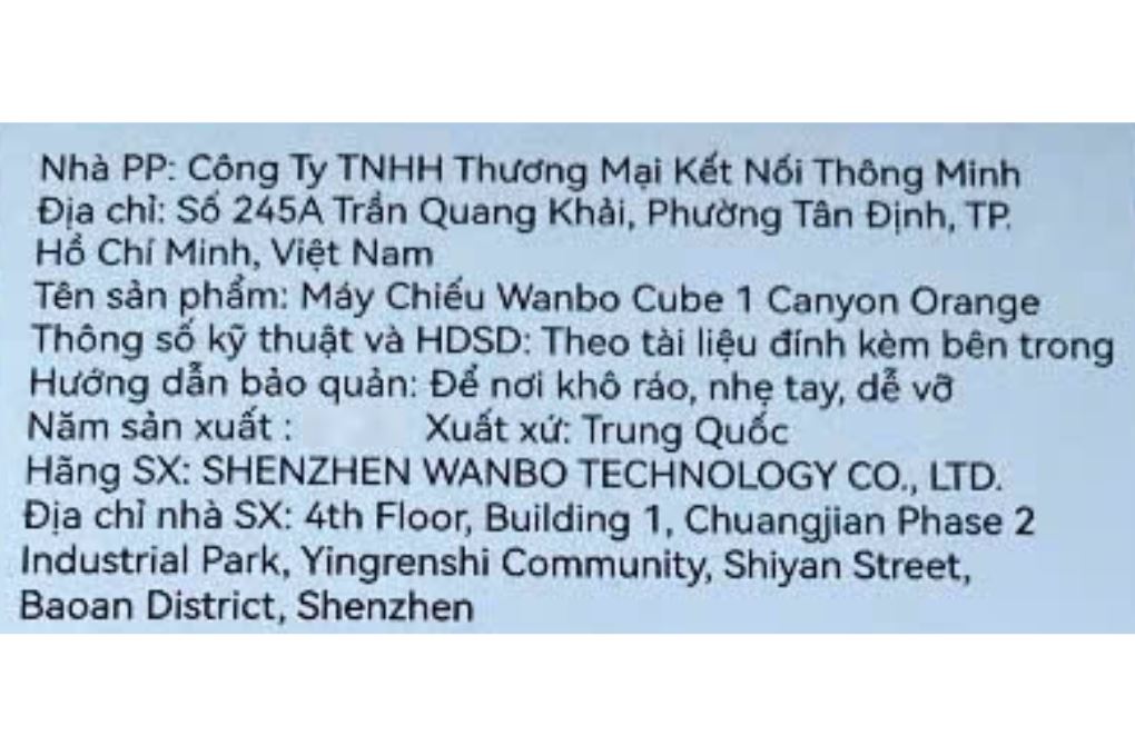 Máy chiếu Wanbo HD Cube 1 Màu Cam