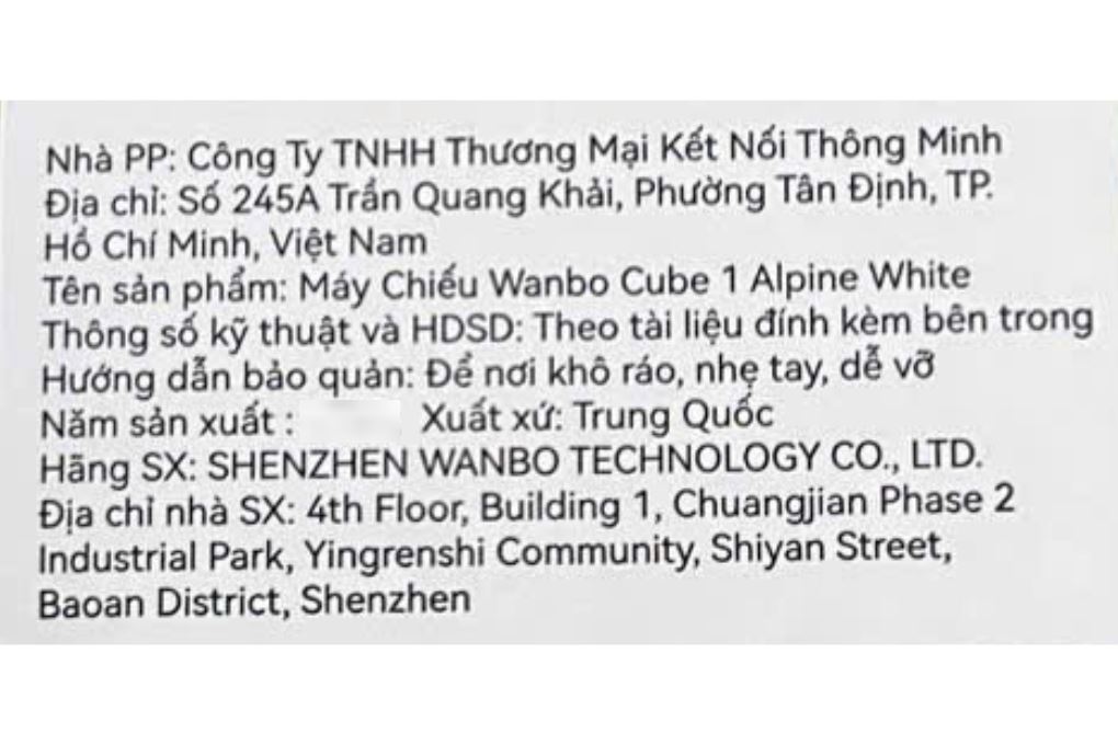 Máy chiếu Wanbo HD Cube 1 Màu Trắng