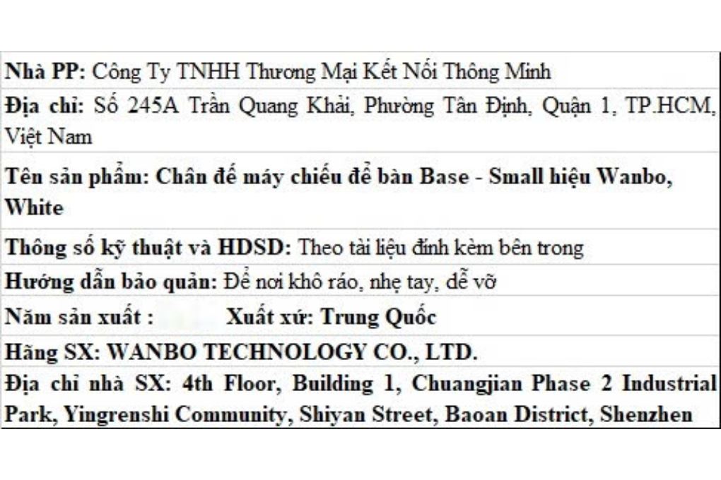Chân đế máy chiếu Wanbo Small Màu Trắng