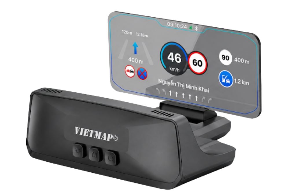 Màn Hình HUD Xe Hơi LCD TFT 4.58 inch Hiển Thị Tốc Độ GPS Vietmap H50 Màu Đen