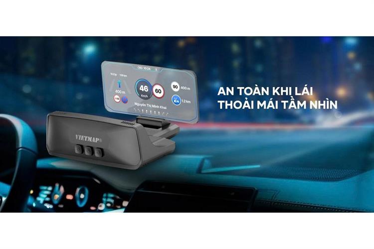 Màn Hình HUD Xe Hơi LCD TFT 4.58 inch Hiển Thị Tốc Độ GPS Vietmap H50 Màu Đen