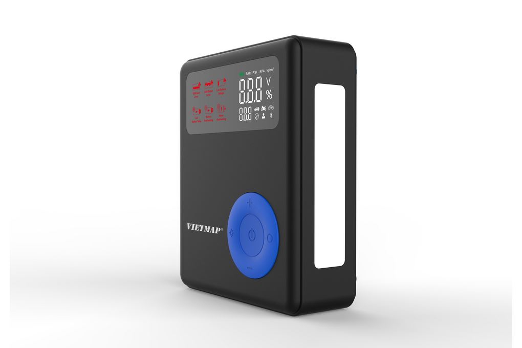 Máy Bơm Lốp Kích Bình Xe Hơi 8000 mAh Vietmap DK-MF139 8K Màu Đen