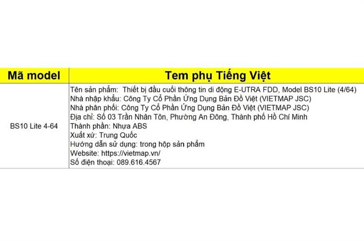 Android Box 4GB/64GB Vietmap BS10 Lite 4-64 Màu Đen